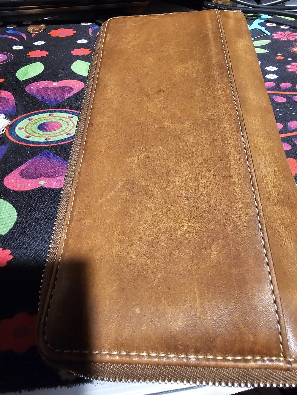 COACH Tan Leather Zip Wallet
